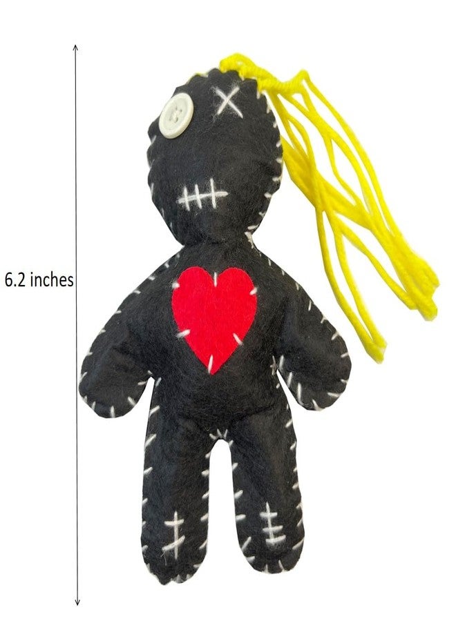 Stitch-Witch 6.2” Handmade Empath Protection Poppet Voodoo Doll, Halloween Decor, Witch Wicca Pagan Altar (Light Golden Blonde Hair) - Image 2